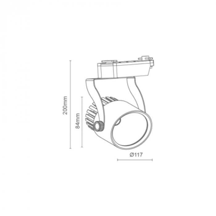 Spot para Trilho Romalux Branco 18 watts 2700K 12° 84X117X200mm IP20 Bivolt 30008