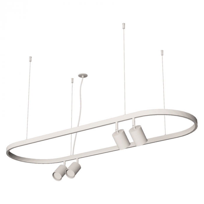 Pendente Bella Itália Air Oval 4 Spots Dicróica 1200x400mm 90370272