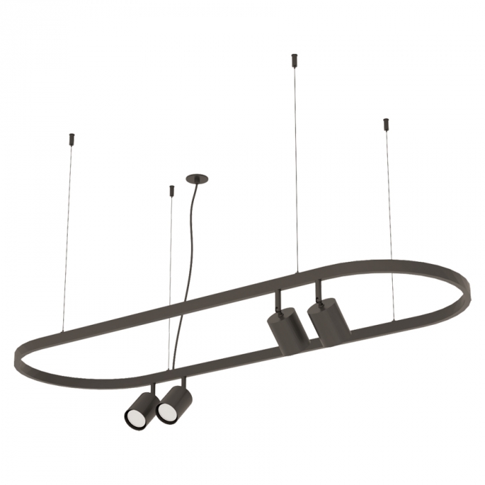 Pendente Bella Itália Air Oval 4 Spots Dicróica 1200x400mm 90370272