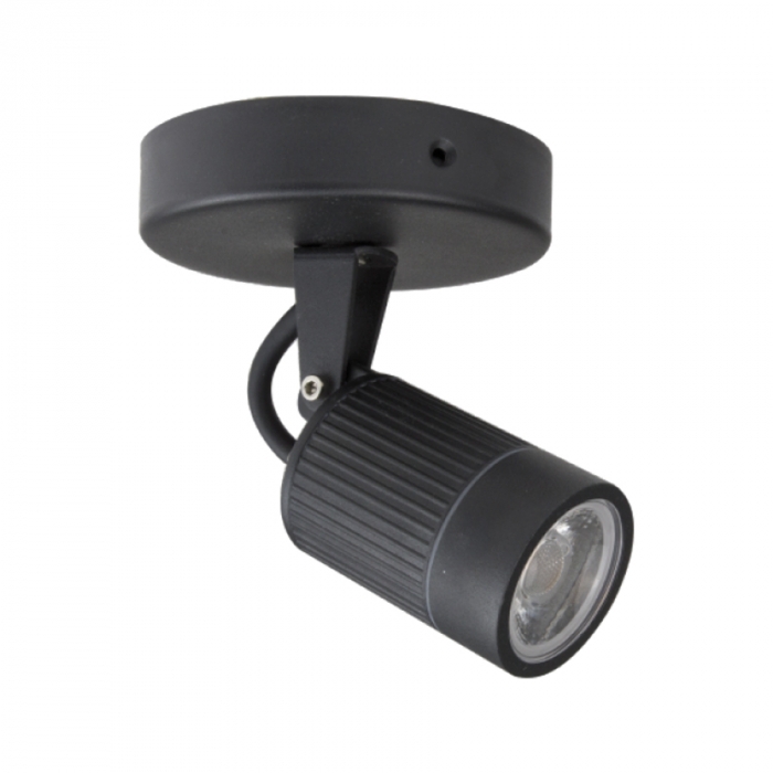 Spot Led Externo Romalux Preto 7 watts 2700K 30° 84X117X200mm IP66 Bivolt 30033A