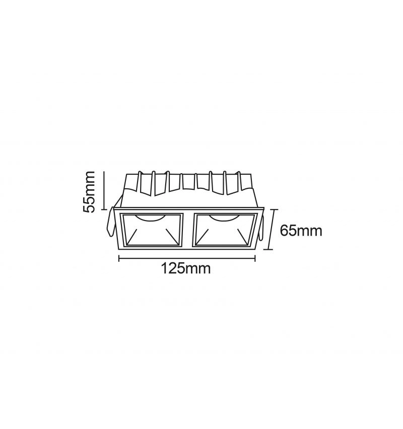 Luminária Embutir Romalux Square 14 watts 2700K 24° Antiofuscante IP20 125x65x55mm 80215