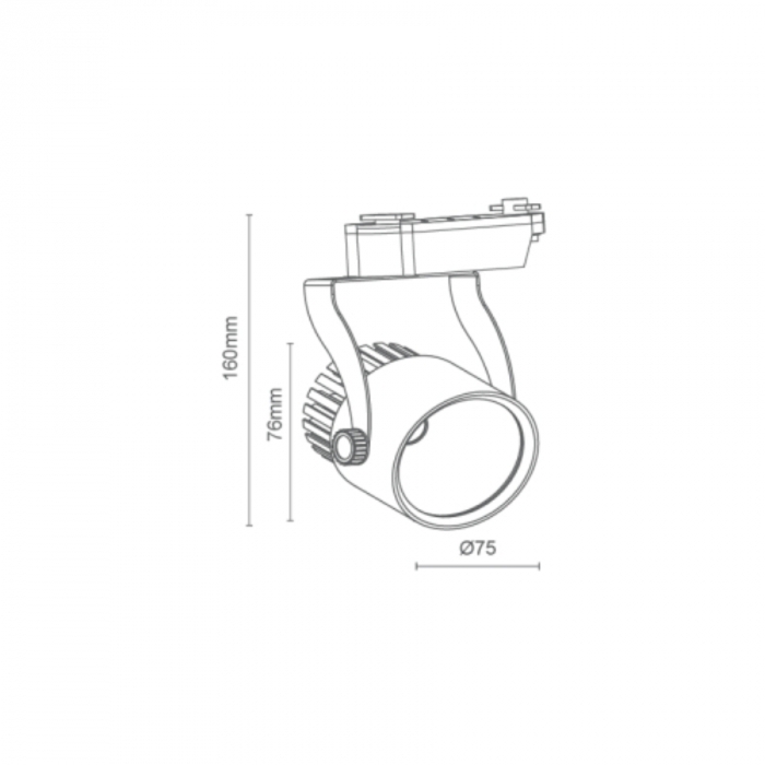 Spot para Trilho Romalux Branco 8 watts 4000K 12° 76X75X160mm IP20 Bivolt 30028