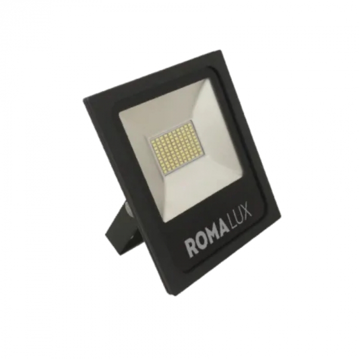 Projetor de Led Romalux Alumínio Preto 50 watts 6000K 268X238X45mm IP66 20013