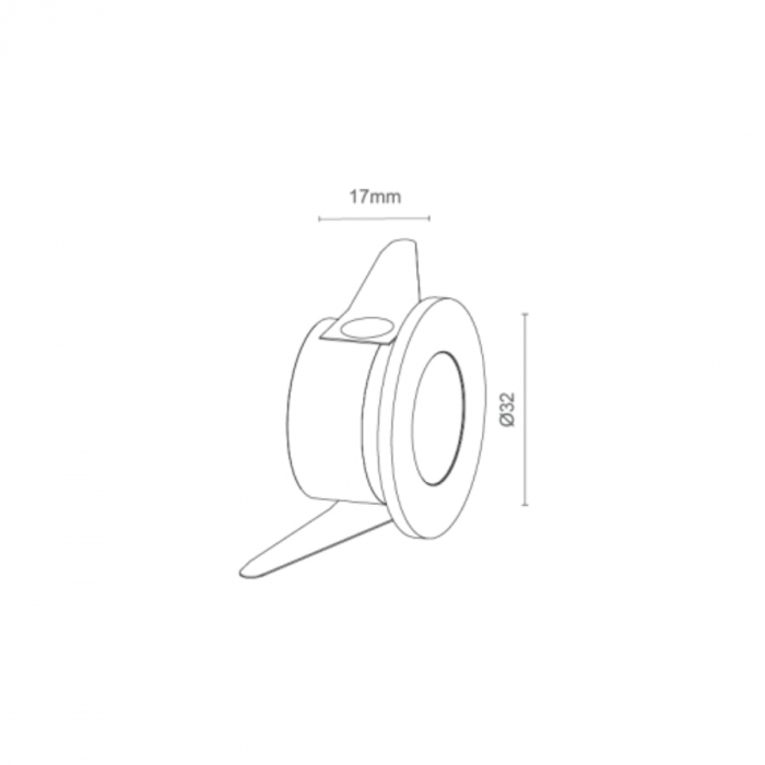 Mini Embutido para Móveis Romalux Branco Redondo 2 watts 30° 3000K IP20 Ø32X17mm 80120
