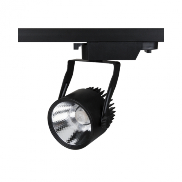 Spot para Trilho Romalux Preto 18 watts 2700K 12° 84X117X200mm IP20 Bivolt 30009