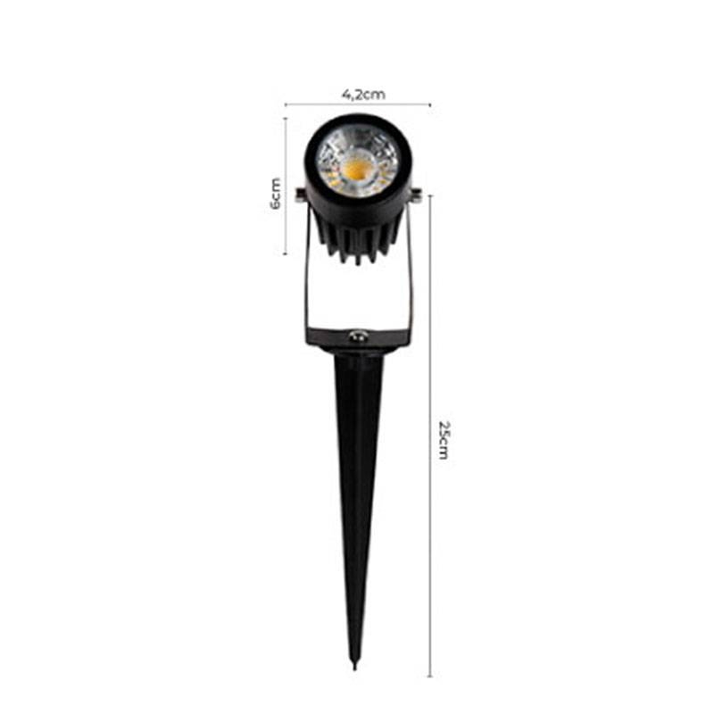 Espeto de Jardim Nordecor Oyne 3 watts 3000K 24° IP65 Preto 250x60x42mm 6135