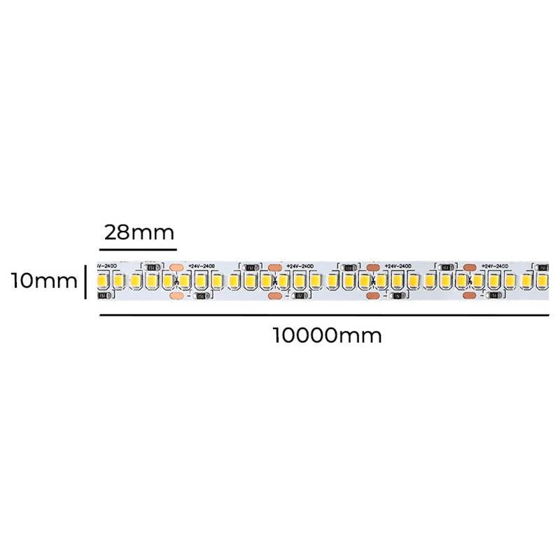 Fita LED Nordecor 22w/mt 3000K 240 Leds IP20 10mm 24V (Rolo 10 metros) 7093