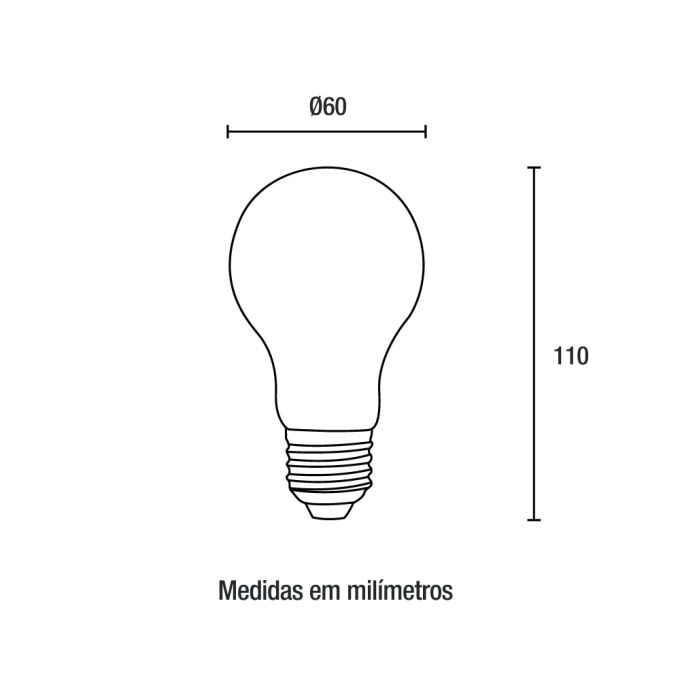 Lâmpada Blumenau Bulbo 12 watts A60 IP20 3000K Ø60mm 03127013