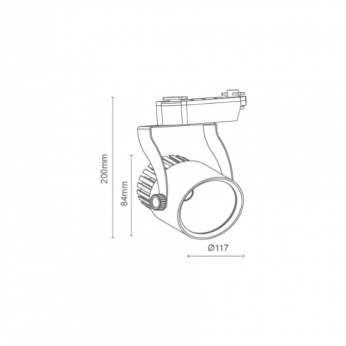 Spot para Trilho Romalux Branco 18 watts 2700K 12° 84X117X200mm IP20 Bivolt 30008