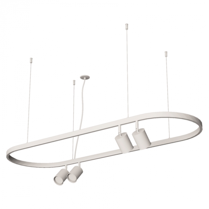 Pendente Bella Itália Air Oval 4 Spots Dicróica 1200x400mm 90370272