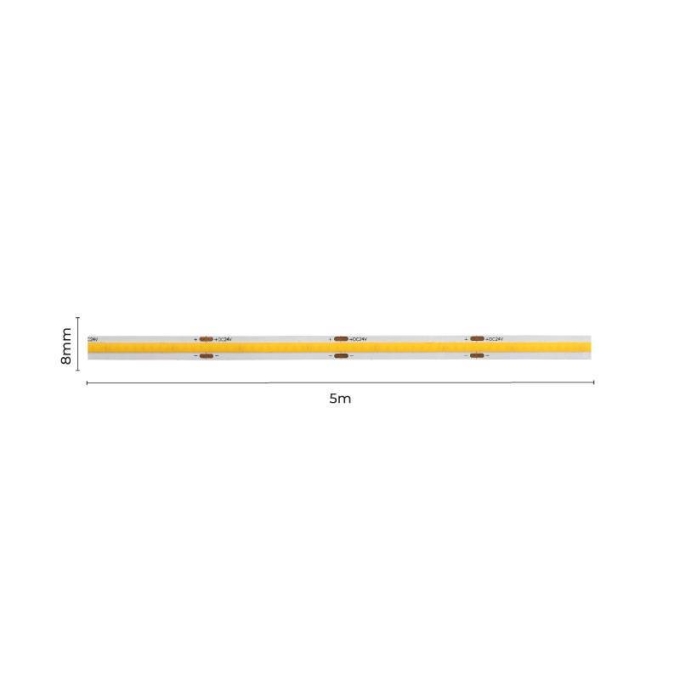 Fita LED Nordecor 24V COB 11,6w/mt 3000K 352 Leds IP20 8mm (Rolo 5 metros) 7097
