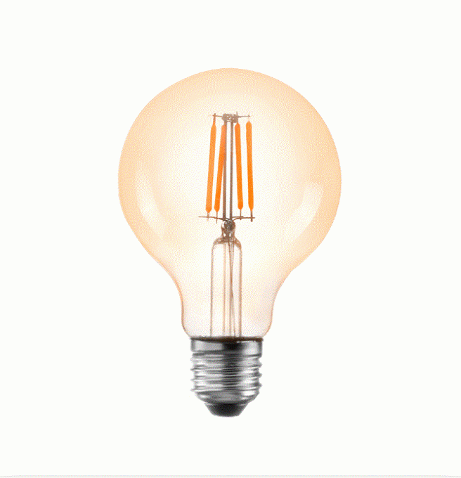 Lâmpada Filamento Led Nordecor G80 4 watts 80x120mm E27 2400K Âmbar 1049