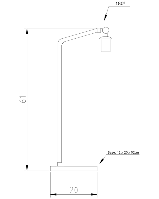 Luminária de Mesa Golden Art Brida Base Retangular 1L E27 600mm M760PI