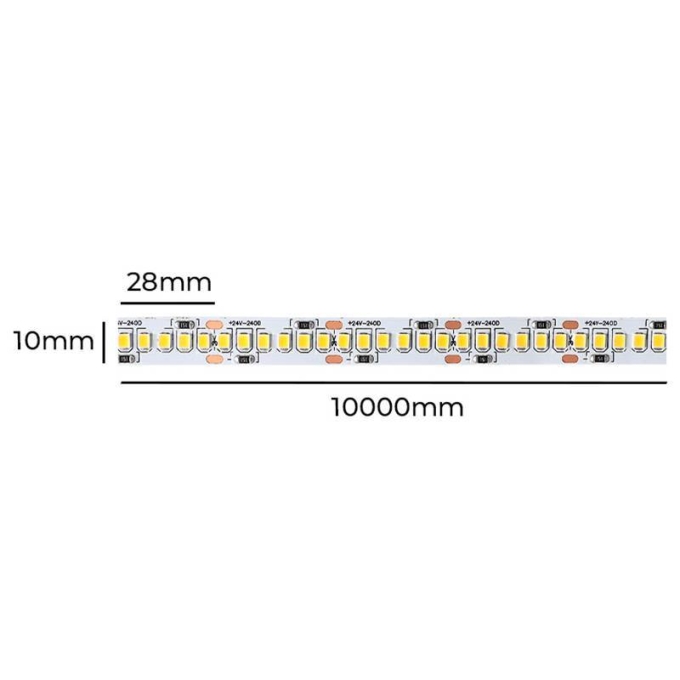 Fita LED Nordecor 22w/mt 2700K 240 Leds IP20 10mm 24V (Rolo 10 metros) 7134