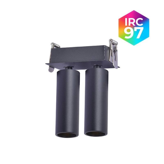 Spot Embutido Nordecor Kona Duplo 3 watts 2700K 24° Sof Preto Ø30x80mm IRC97 Bivolt 6465
