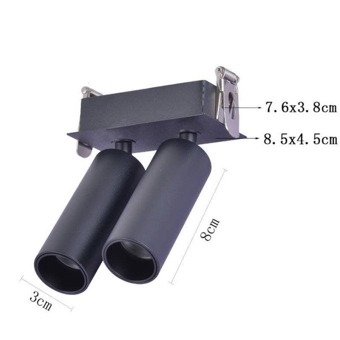 Spot Embutido Nordecor Kona Duplo 3 watts 2700K 24° Sof Preto Ø30x80mm IRC97 Bivolt 6465