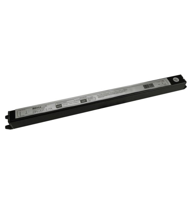 Fonte 24V Romalux 2,7A 65 watts IP67 Externo Bivolt 308x20x20mm 60028