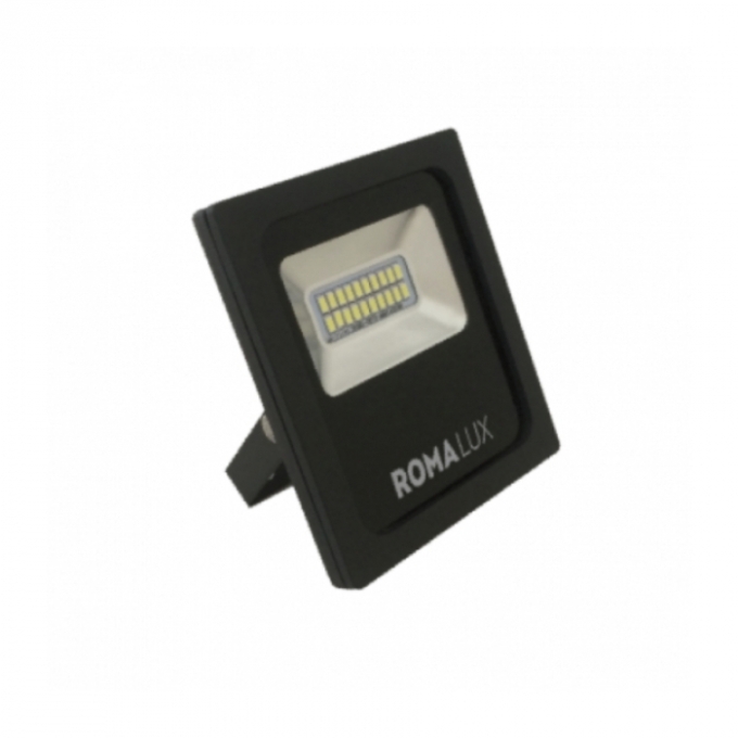 Projetor de Led Romalux Alumínio Preto 10 watts 6000K 148X110X34mm IP66 20008