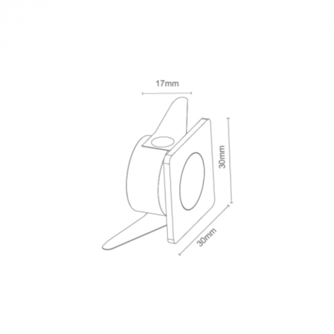 Mini Embutido para Móveis Romalux Branco Quadrado 2 watts 30° 3000K IP20 30x30x17mm 80118A
