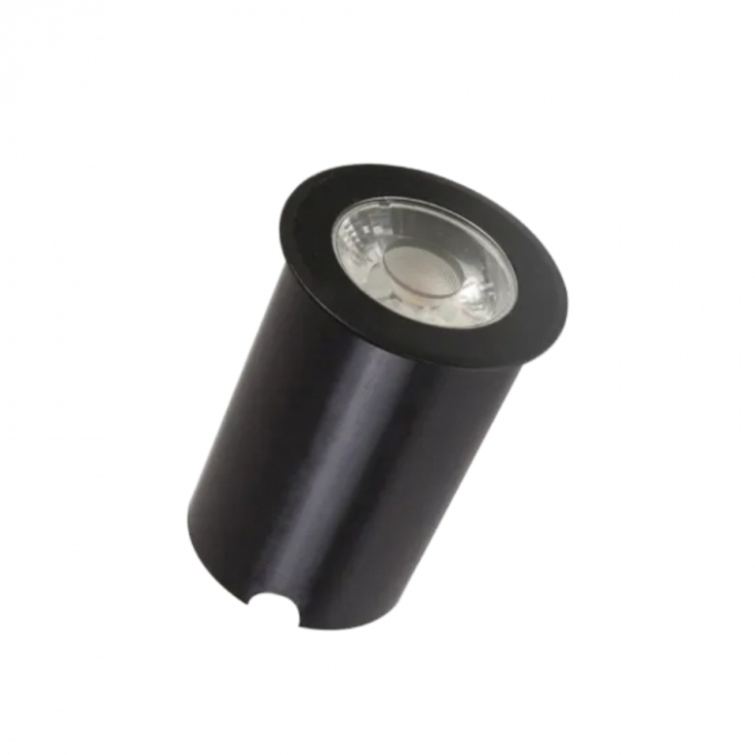 Embutido de Solo Redondo Romalux Metal Preto 7 watts 12° 2700K IP66 Ø65X71mm 10108A