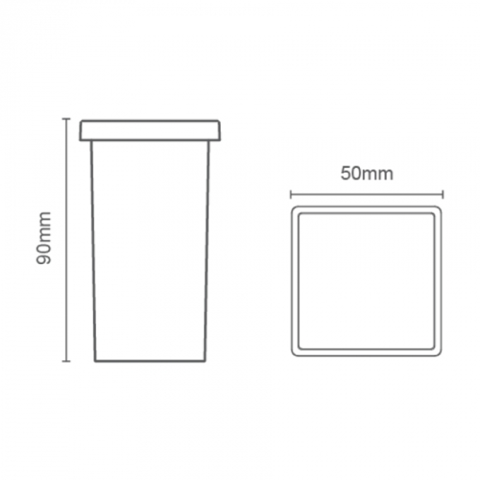 Balizador de Solo Romalux Soft Quadrado Branco 2 watts 2700K IP66 50x50X60mm 10090