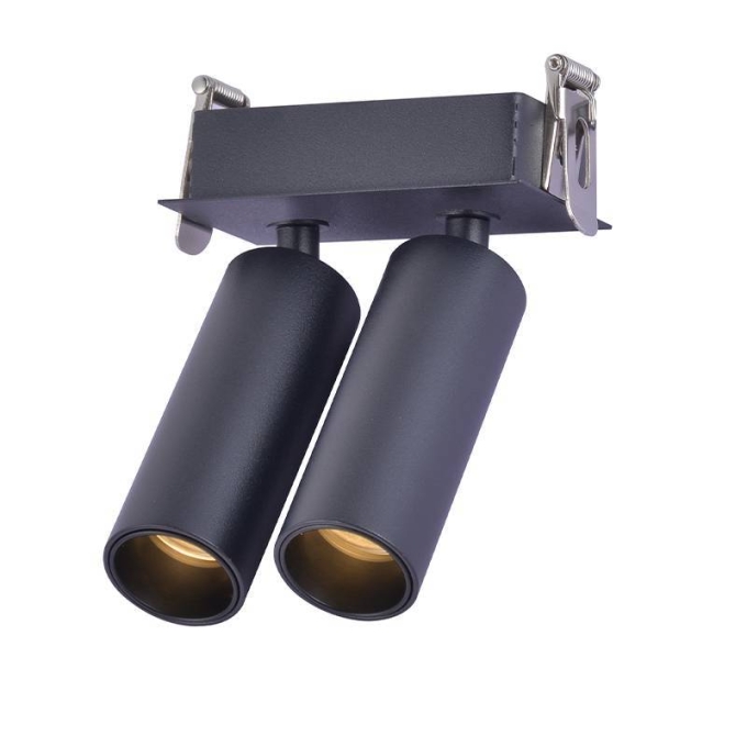 Spot Embutido Nordecor Kona Duplo 3 watts 2700K 24° Sof Preto Ø30x80mm IRC97 Bivolt 6465