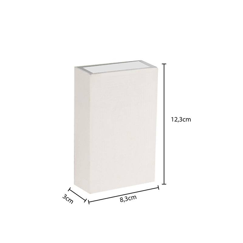 Arandela Nordecor Fit Facho Duplo 4 watts 3000K Branco IP65 123x83x30mm Bivolt 2048
