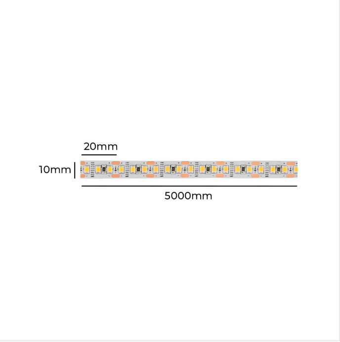 Fita LED Nordecor Odda 14w/mt 156 leds IP20 10mm 12V 2700K IRC97 (Rolo 5 metros) 7220