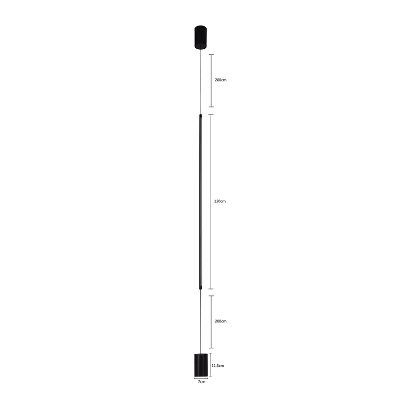 Arandela Nordecor Lina Wall 16 watts 3000K Preto IP20 1200mm Bivolt 2750