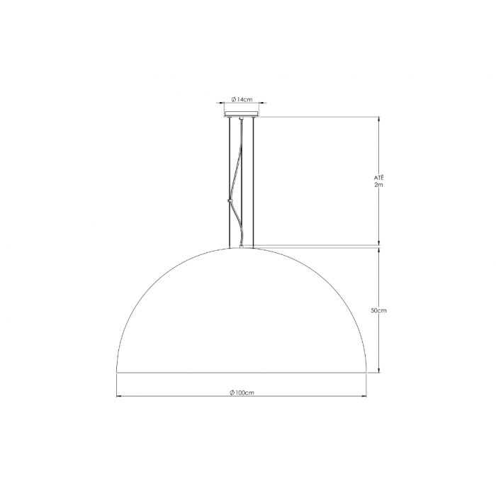 Pendente Bella Itália Luna Fechada 8L E27 Ø1000mm 90620242