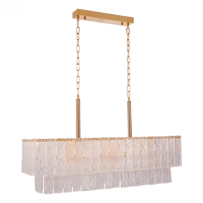 Pendente Casual Light Studioluce Prince Metal Dourado e Vidro Transparente 16L G9 1000x300x300mm PD1774