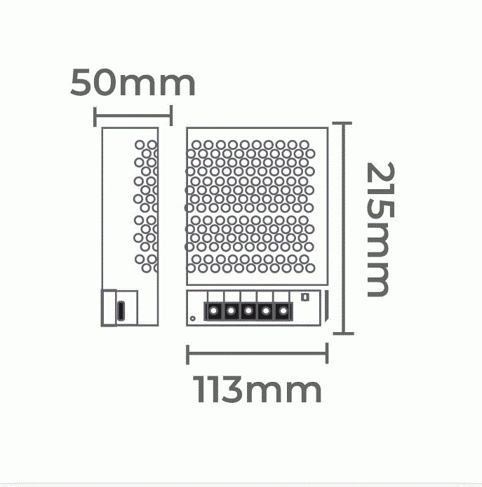 Fonte 24V Nordecor Chaveada 21A 500 watts Bivolt IP20 215x113x50mm 7237