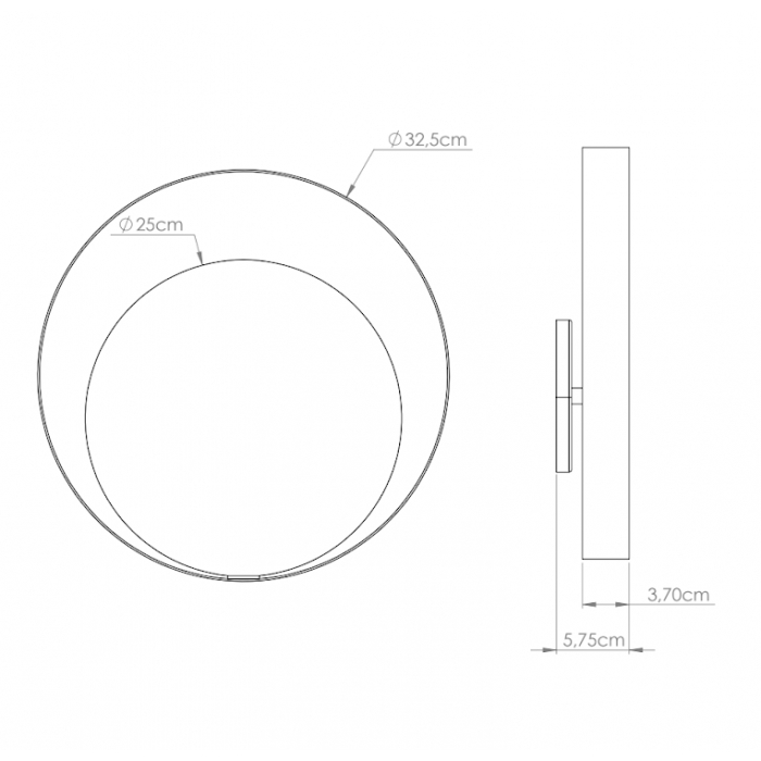 Arandela Bella Itália Sol ARD 3000K IP65 Externa Ø320mm 90780317201