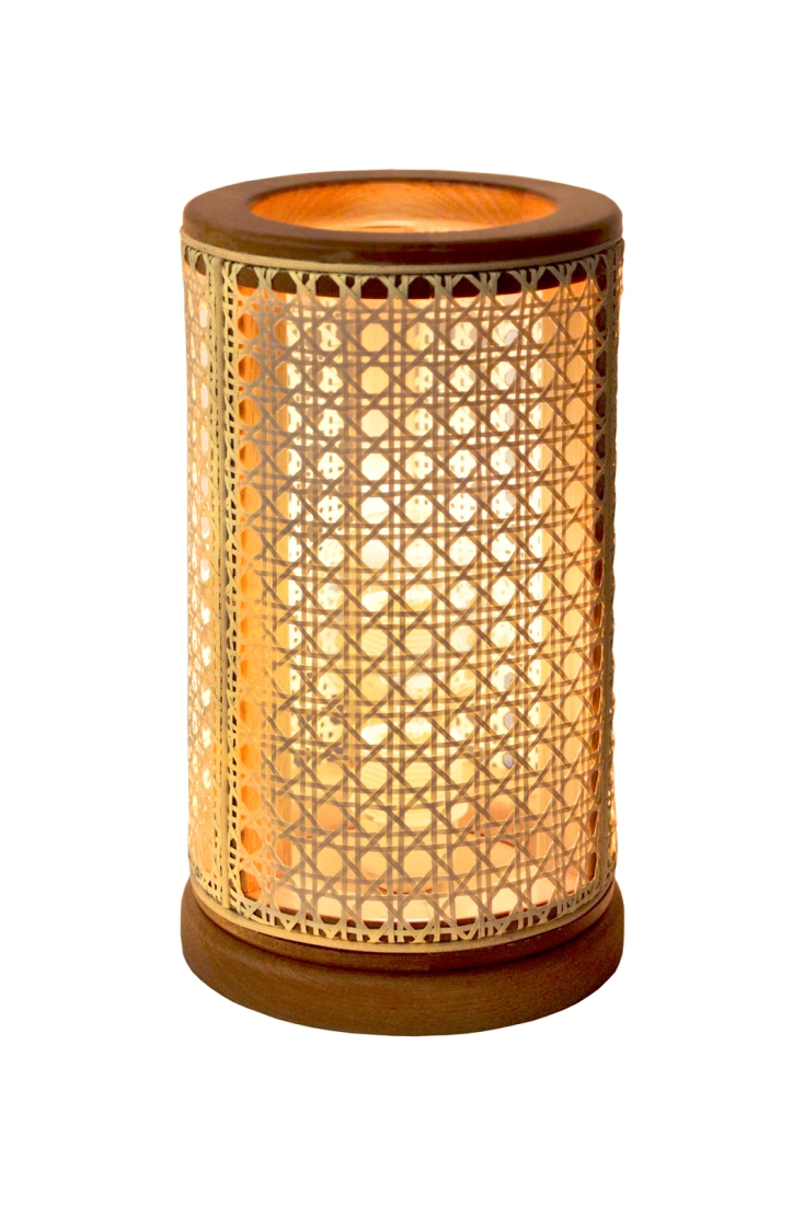 Luminária de Mesa Nova Home Mini Zen Madeira e Cúpula de Palha 1L E27 330mm 1085