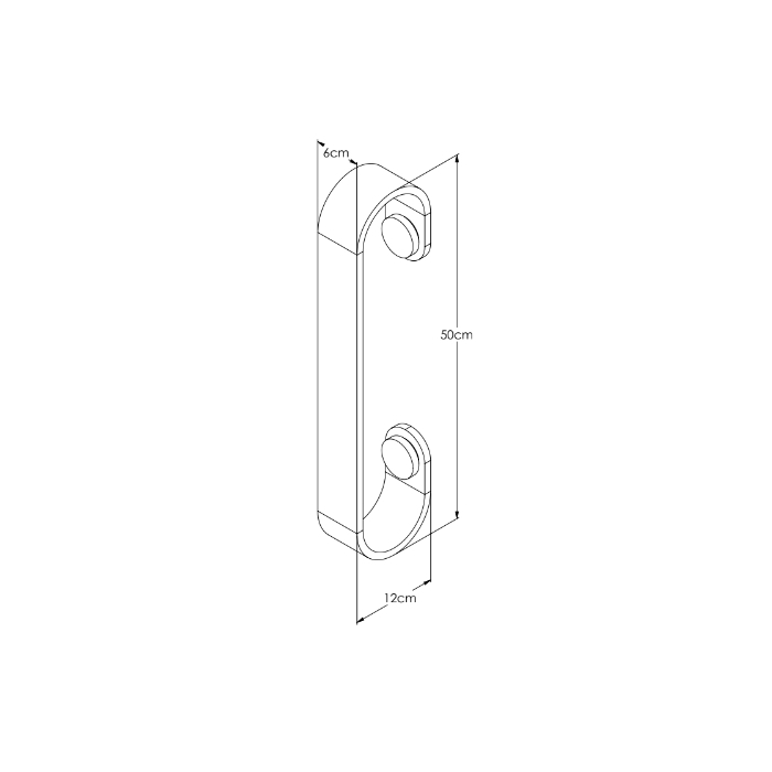 Arandela Bella Itália Fio 3000K IP65 Externa 500x60x120mm 90760302201