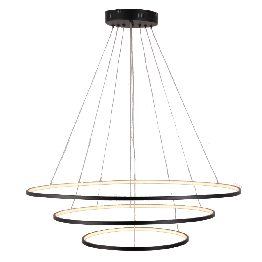 Pendente Skylight Júpiter Preto 86 watts 3000K Bivolt  
Ø800mm Ø600mm Ø400mm SKY-3037PT