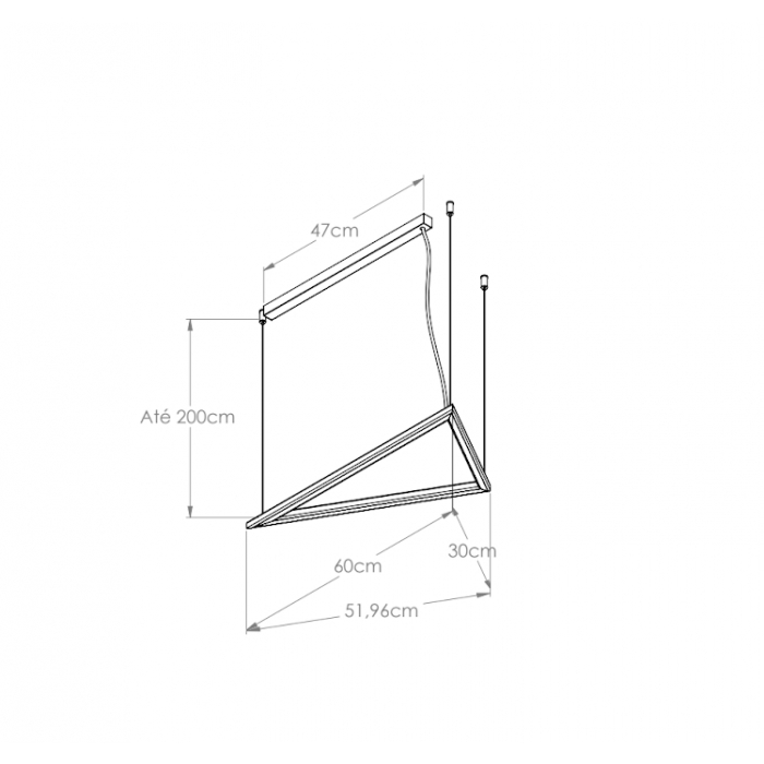 Pendente Bella Itália Trian G 50 watts 3000K Bivolt 1200x600mm 9055020340