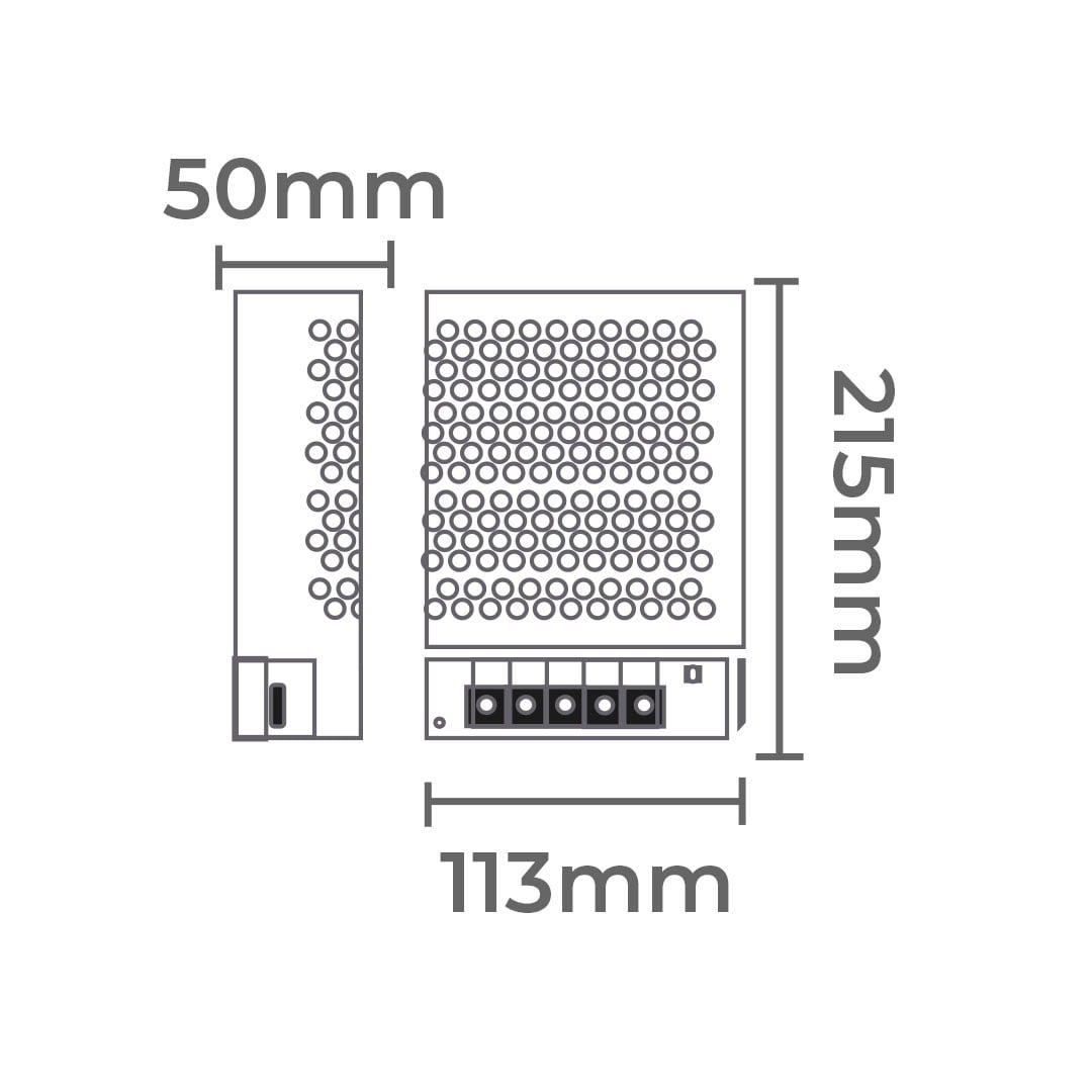 Fonte 12V Nordecor Chaveada 50A 600 watts com Cooler 215x113x50mm 7235