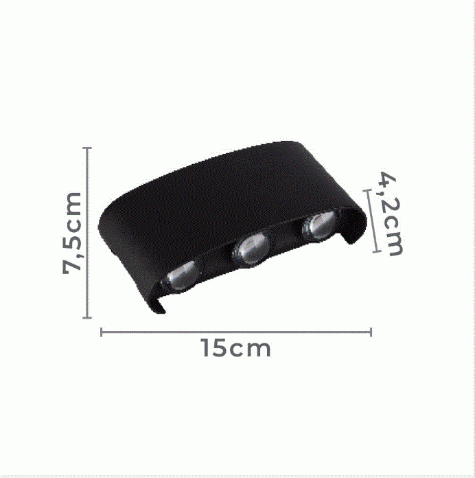 Arandela Nordecor Yori 6 watts 3000K Preto IP65 150x75x42mm Bivolt 2705