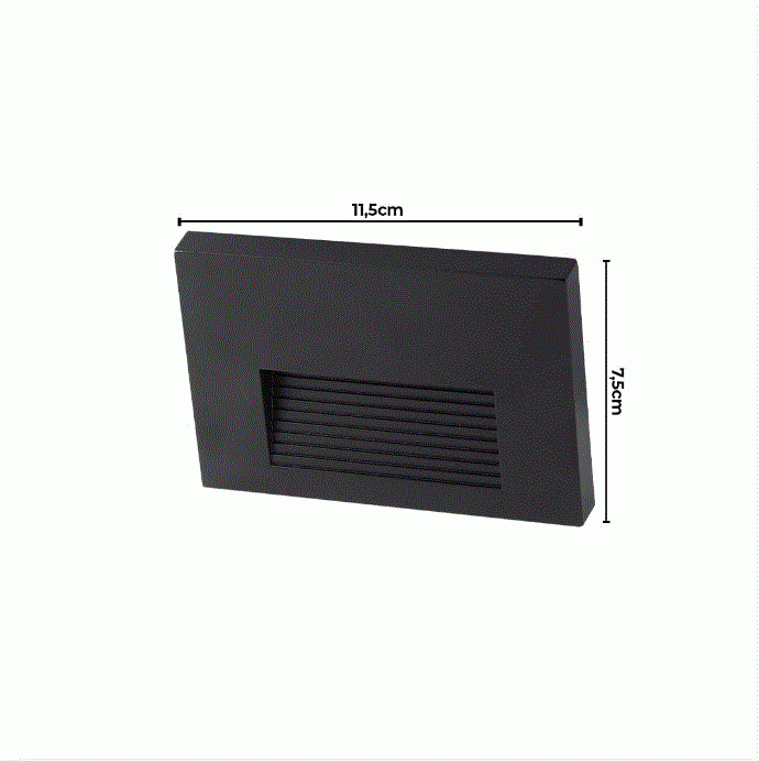 Balizador Nordecor Maja Sobrepor Preto 2 watts 3000K IP65 Bivolt 75x115mm 2709