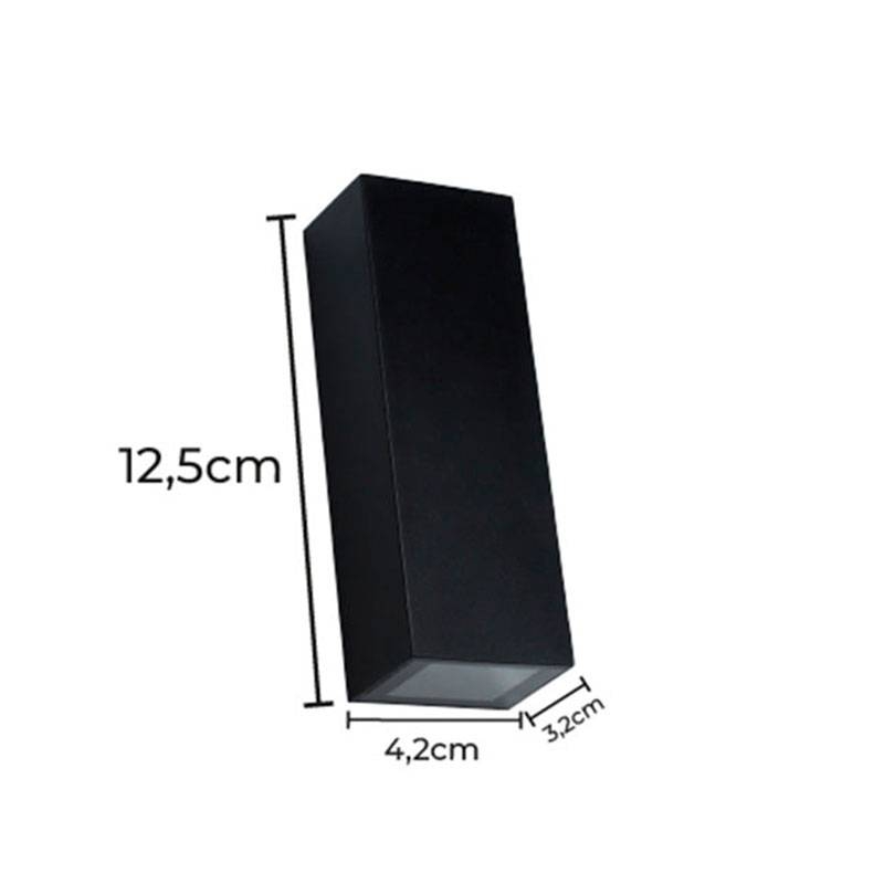 Arandela Nordecor Tynn Facho Duplo Ajustável 5 watts 3000K Preto IP65 125x42x32mm Bivolt 2293