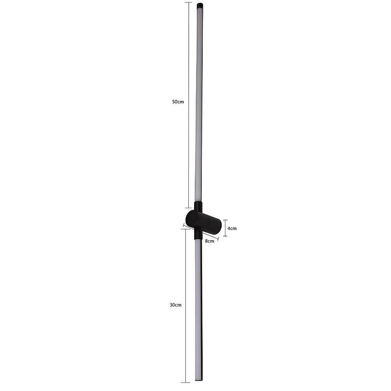 Arandela Nordecor Lina 10 watts 3000K Preto IP20 Ø40x800mm Bivolt 2751