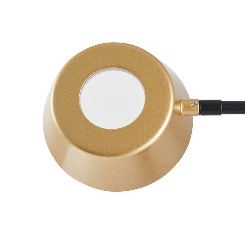 Abajur Nordecor Zavi Oni 7 watts 3000k Ouro Fosco e Preto 500x210x130mm Bivolt 2549