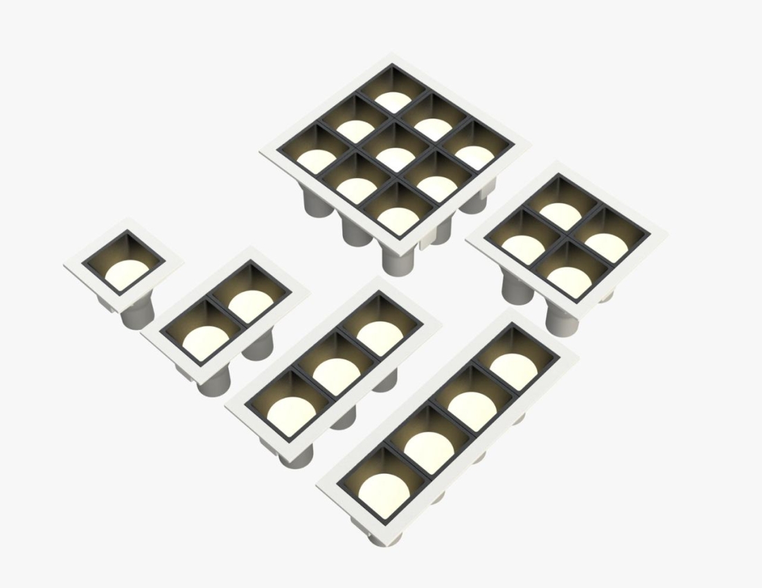 Embutido Fixo Moon Linea 4L Mini Dicróica Branco com Fundo Preto 92x92mm 1061527