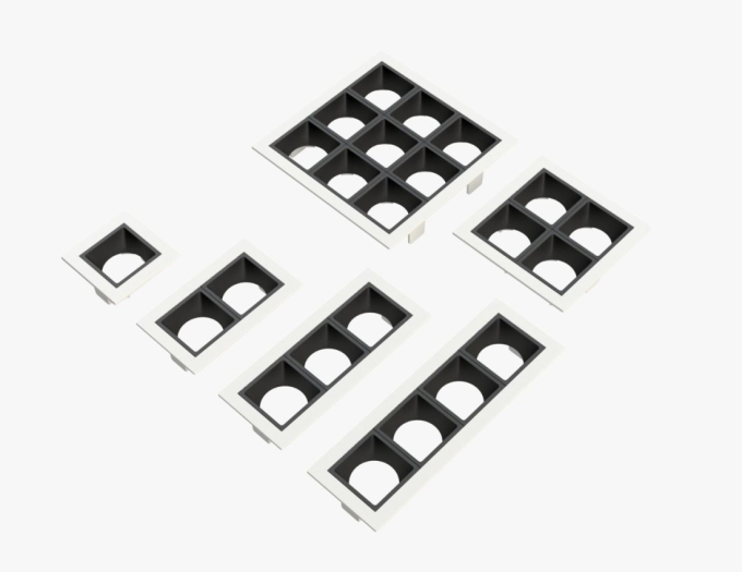 Embutido Fixo Moon Linea 4L Mini Dicróica Branco com Fundo Preto 92x92mm 1061527