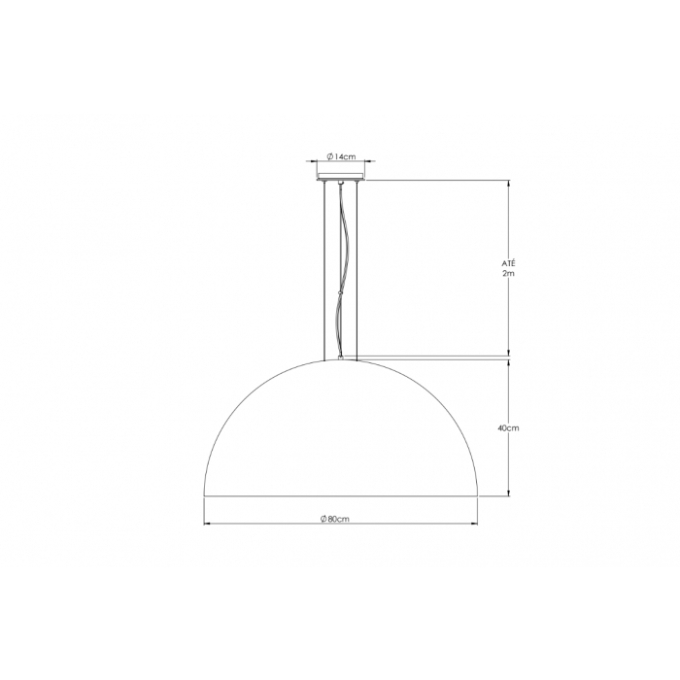 Pendente Bella Itália Luna Fechada 8L E27 Ø800mm 90620241