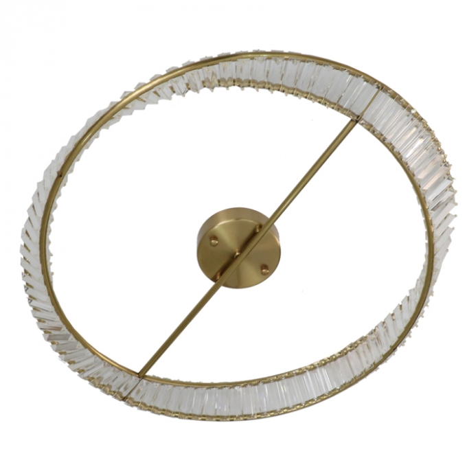 Plafon Skylight Dominó Dourado e Cristal Transparente 50 watts 3000K Bivolt Ø800mm SKY-4022