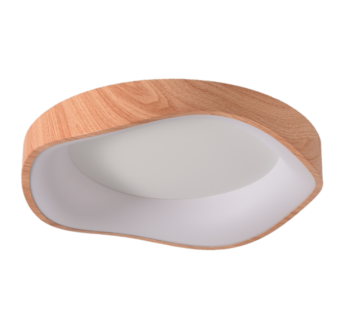 Plafon Skylight Edge Madeira e Branco 26 watts 3000K Bivolt Ø420mm SKY-4041MA
