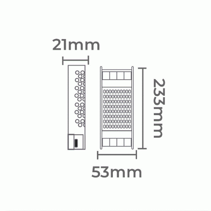 Fonte 12V Nordecor 10A 120 watts Slim IP20 Bivolt 233x53x21mm 7215