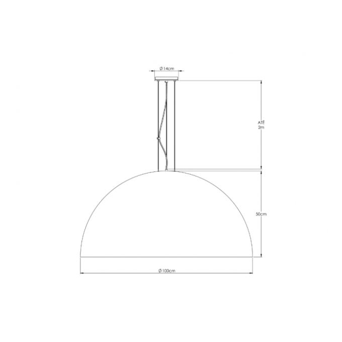 Pendente Bella Itália Luna Fechada 8L E27 Ø1000mm 90620242